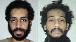Alexanda Kotey (bidix) iyo El Shafee Elsheikh ayaa waxaa qabtay xoogaga kurdiyiinta