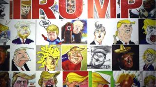 Umukuru w'igihugu wa Amerika, Donald Trump, ari mu bategetsi bashushanywa cyane kw'isi mu buryo busekeje cyangwa busebeje