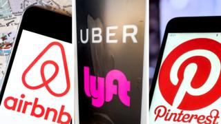 Логотипы AirBnB, Lyft, Uber и Pinterest