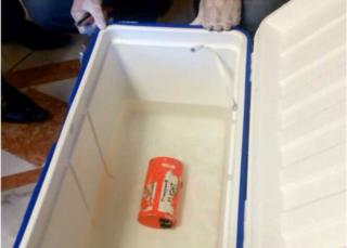 The flight recorder from EgyptAir flight MS804 on display, 17 June