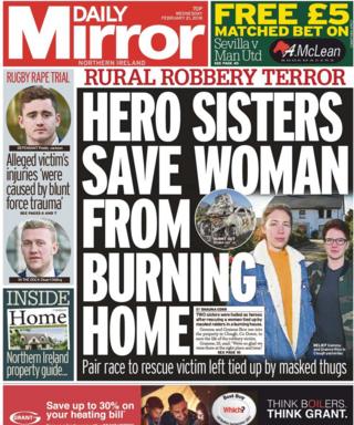 Daily Mirror front page 21/02/18