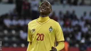 Khama Billiat, l'un des buteurs du Zimbabwe, face aux Diables Rouges