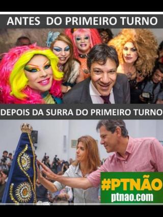 Montagem com duas fotos de Haddad