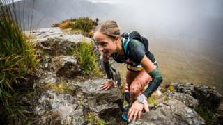Competitor in the Salomon Glen Coe Skyline race
