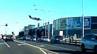 The plane immediately before crashing into a mall in Melbourne