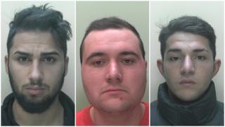 three mug shots