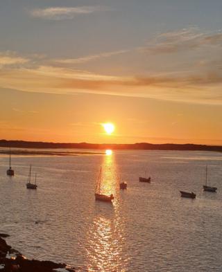 Sunset reflected over water