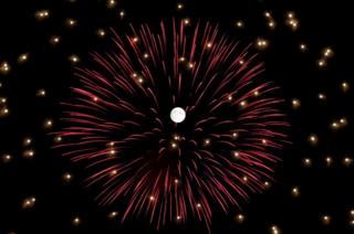 Fireworks explode in front of the full moon during celebrations marking the feast of the Assumption of Our Lady in Mosta, Malta, 14 August 2019.