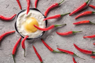 Chiles y huevo.