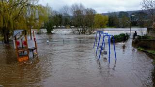 Flooded playground