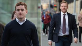 Paddy Jackson and Stuart Olding arrive in court
