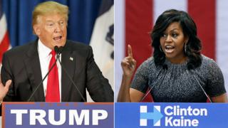 Donald Trump na Michelle Obama