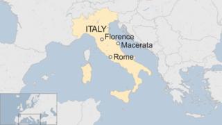 BBC Map showing town of Macerata in Italy