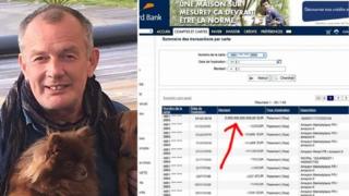 Luc Mahieux ve banka hesabının ekran görüntüsü