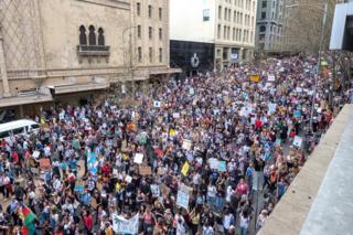 Protesters in Melbourne