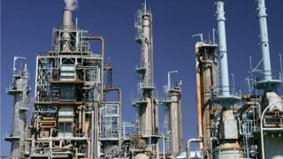 An oil refinery