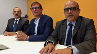 Alejandro Rebolledo, Pedro Troconis y Antonio Marval.