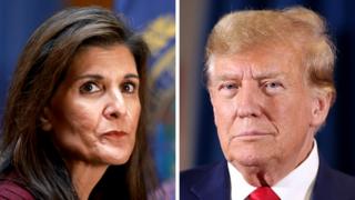 Republican presidential candidates Nikki Haley and Donald Trump
