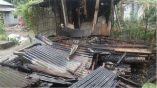 দ্বিতীয় দফায় হামলার পর নাসিরনগরের একটি বাড়ির অবস্থা