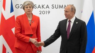 el encuentro entre May y Putin.