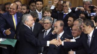 Temer durante a posse, em maio de 2016