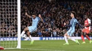 Leroy Sane akipachika goli la nne dhidi ya Monaco