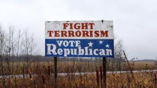 Pancarta política en Wisconsin