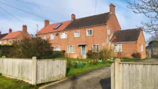 The house where the fire was in Ilketshall St Margaret, near Bungay