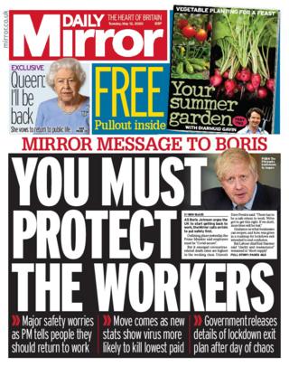 Daily Mirror front page