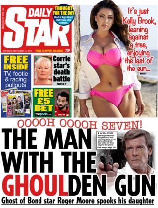 The front page of the Daily Star on 14 September 2019