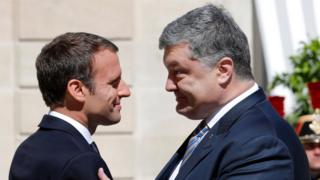 Еммануель Макрон і Петро Порошенко