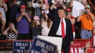 Presiden AS Donald Trump berbicara dalam sebuah kampanye di Harrisburg, Pennsylvania. Photo: 29 April 2017