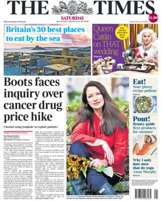 Times Saturday front page