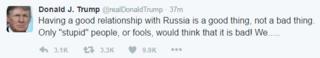 Donald Trump Blasts 'fools' Who Oppose Good Russian Ties - BBC News