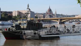 A military vessel on the Danube River