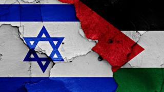 Mapa Israel y Palestina.