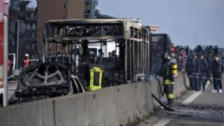 Italy school bus hijacked
