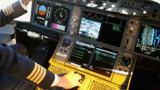 Cabina de pilotos de un avión