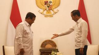 Presiden Joko Widodo dan Ketua Umum Partai Gerindra Prabowo Subianto