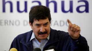 Javier Corral, Governor of the state of Chihuahua, gestures during a news conference about the killing of journalist Miroslava Breach, in Ciudad Juarez, Mexico March 27, 2017