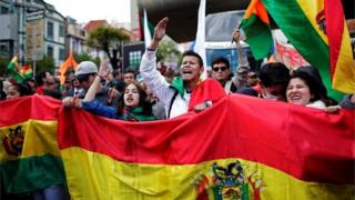 Manifestantes en Bolivia