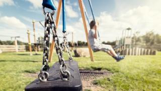 Child on swing