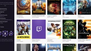 Twitch homepage