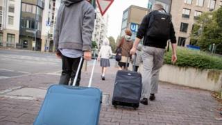 Frankfurt'ta evlerini terk edenler