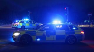 Police cars at the scene