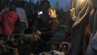 Палаточный лагерь у стройки полигона в Шиесе