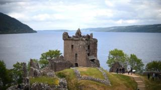 Urquhart Castle on the banks of Loch Ness in the Highlands