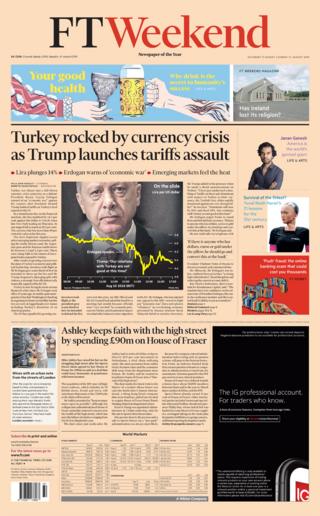 The Financial Times weekend front page