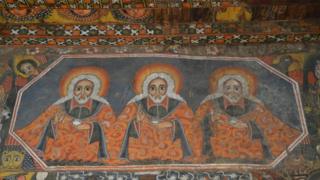 ጎንደር የሚገኘው የደብረብርሀን ስላሴ ቤተክርስቲያን ስዕሎች