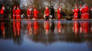 Santas in Victoria Park